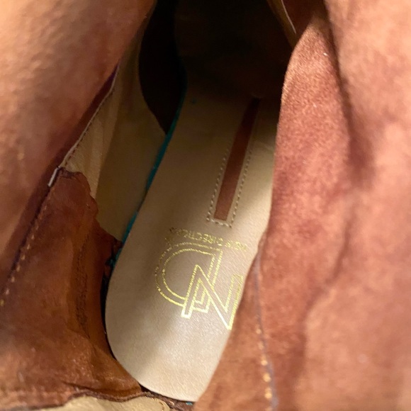 ND NEW DIRECTIONS MACEY’S JORIE RUST SUEDE CHUNKY HEELED ANKLE BOOTS SIZE 10 - Picture 13 of 16